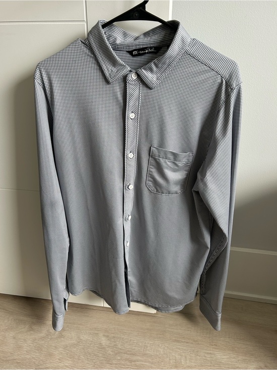 Travis Mathew Other - Travis Mathew Men's Gray Micro-Check Button-Down Shirt